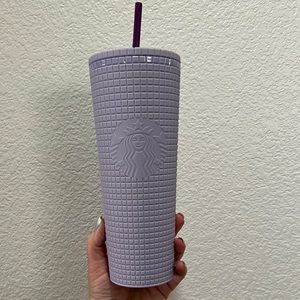 Starbucks Purple Lilac Matte Grid Disco Tumbler